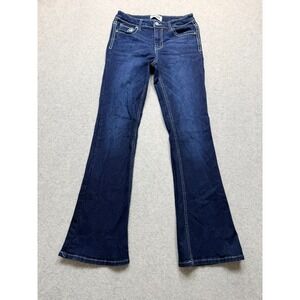 RBG Women Dark Wash Flare Leg Jeans Contrast Stitch Bootcut Size 5/6 29x31‎